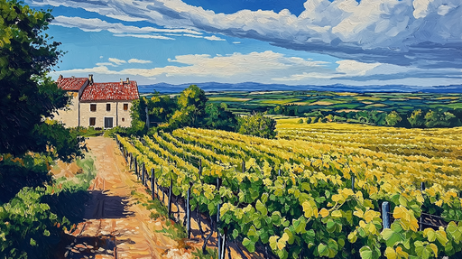Papier peint vignoble Paysage rural ensoleillé