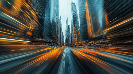 Papier peint ville dynamique Effets de mouvement dans une métropole moderne