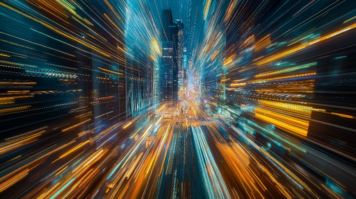 Papier peint ville dynamique Lumières éclatantes et effets de vitesse