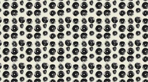 Papier peint vinyle Motif de disques noirs sur fond crème