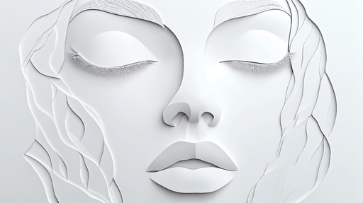 Papier peint visage abstrait Design minimaliste en relief de visage féminin