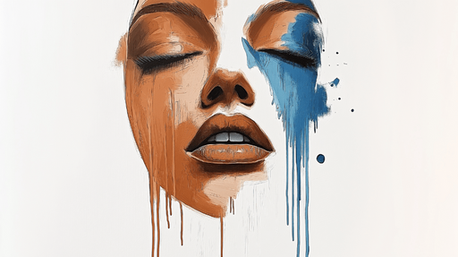 Papier peint visage artistique Portrait abstrait avec couleurs éclatantes