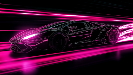 Papier peint voiture futuriste Design de voiture stylisée avec des lumières néon