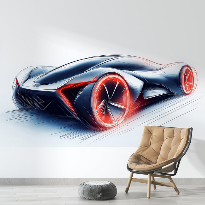 Papier peint voiture futuriste | Design moderne et innovant