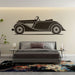Papier peint vintage avec illustration élégante de voiture classique pour chambre moderne