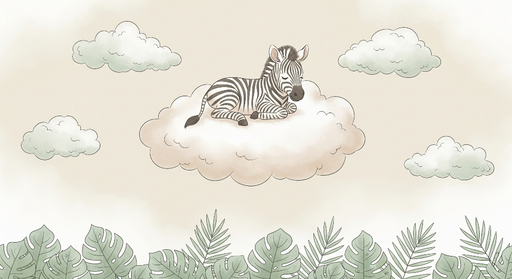 Papier peint zebra Un zèbre paisible sur un nuage dans un ciel doux