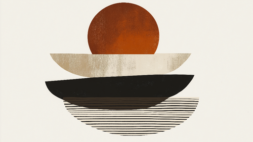 Papier peint zen abstrait Allégorie du lever du soleil