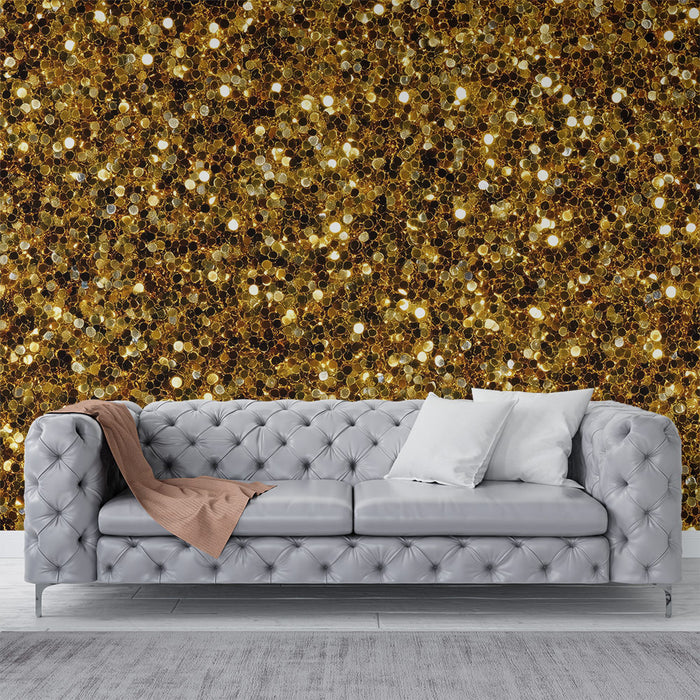 Papier peint paillettes dorées | Éclat et glamour