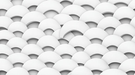 Papier peint motifs en éventail Design en relief blanc élégant