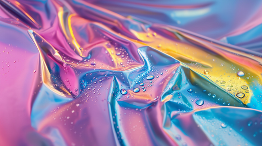 Papier peint holographique Effet nacré et gouttelettes