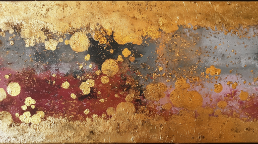 Papier peint abstrait Effet métallisé doré et texturé