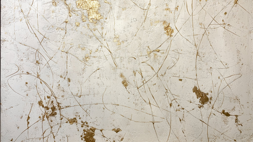 Papier peint abstrait Lignes dorées sur fond texturé blanc