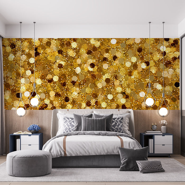 Papier peint paillettes dorées | Scintillance et élégance