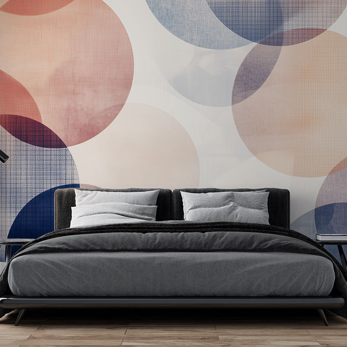 Papier peint moderne avec cercles pastel pour chambre à coucher élégante