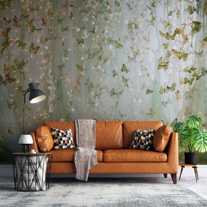 Papier peint papillons lumineux | Décoration féérique et élégante