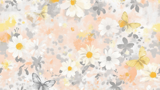 Papier peint floral papillon Douceur pastel
