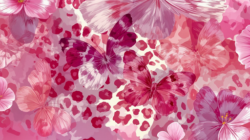 Papier peint papillon Design floral rose et violet