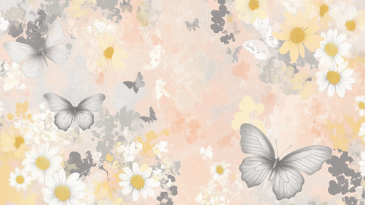 Papier peint floral papillon Délicatesse pastel
