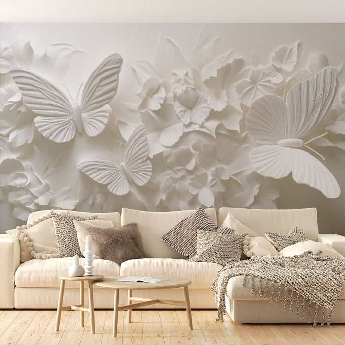Papier peint papillon | Design en relief artisanal