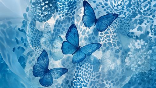 Papier peint papillons bleus Évasion onirique et élégante