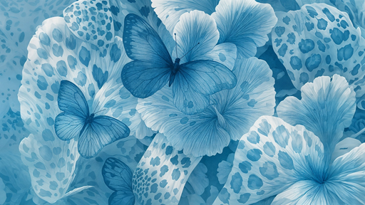 Papier peint papillons bleus Élégance florale et animale