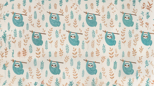 Papier peint paresseux Design ludique et coloré