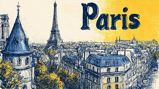 Papier peint Paris Illustration artistique de la ville