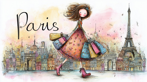 Papier peint Paris Illustration de mode et architecture