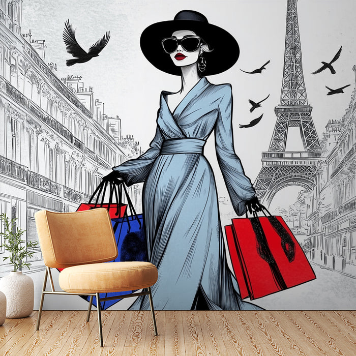 Papier peint chic parisien | Élégance de la mode à Paris