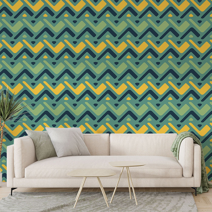 Papier peint géométrique | Motif chevron coloré