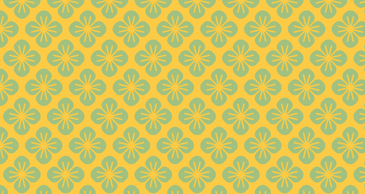 Papier peint floral Motif rétro vert et jaune