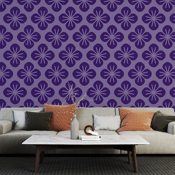 Papier peint floral | Design violet et noir