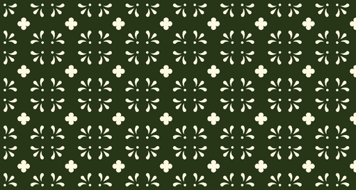 Papier peint floral Motifs vintage en vert et crème