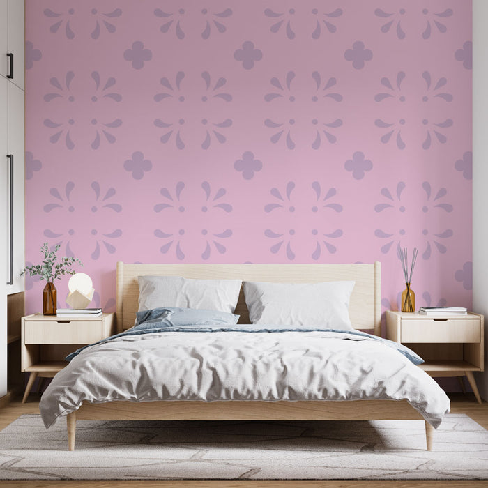 Papier peint floral | Design rose et lilas