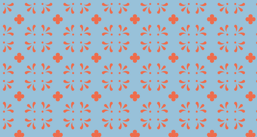 Papier peint motifs floraux Arrière-plan bleu et orange