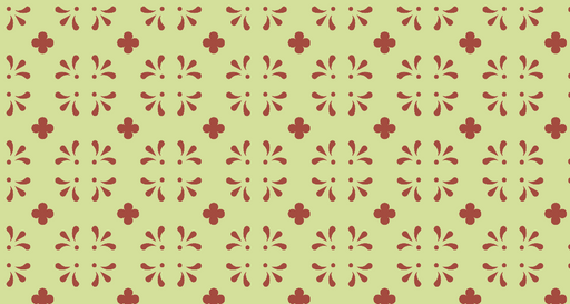 Papier peint motifs floraux Rouge sur fond vert