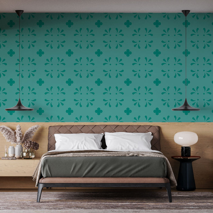 Papier peint motifs floraux | Design vert élégant