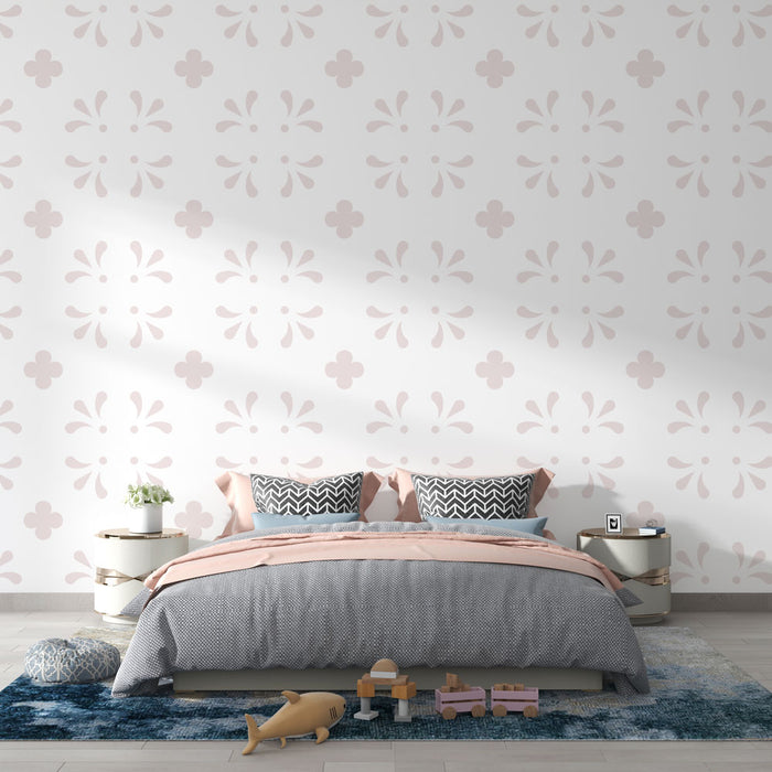 Papier peint floral | Motif délicat beige clair