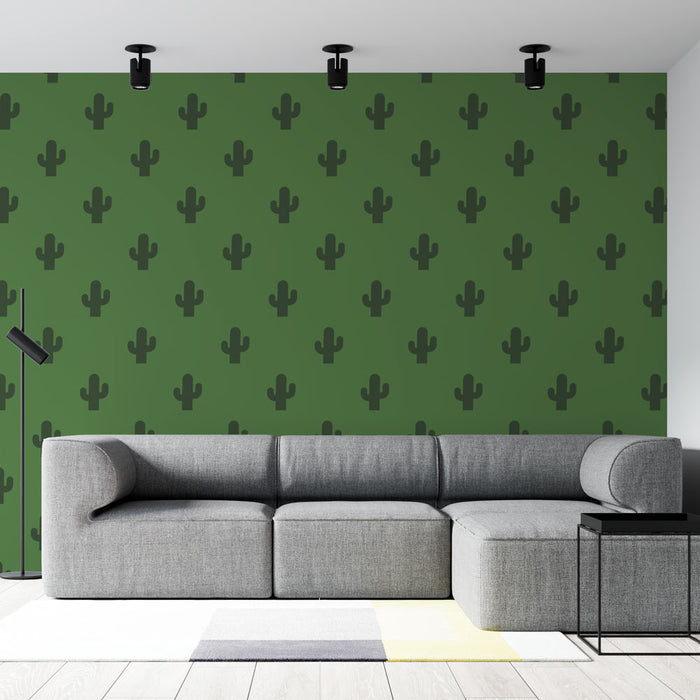 Papier peint cactus | Style moderne vert