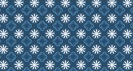 Papier peint floral Motif géométrique bleu et blanc