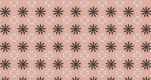 Papier peint floral Motifs géométriques sur fond rose