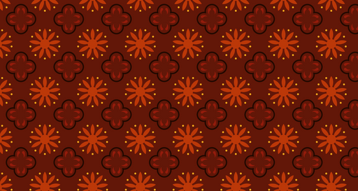 Papier peint floral Motif rouge et orange