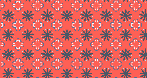 Papier peint floral Motif géométrique rouge et bleu