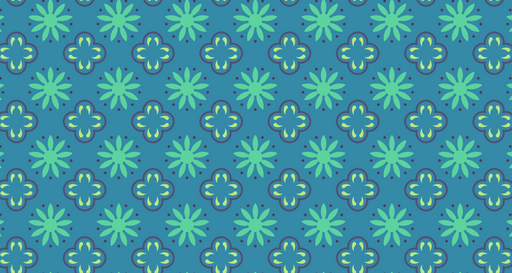 Papier peint floral Motif géométrique turquoise