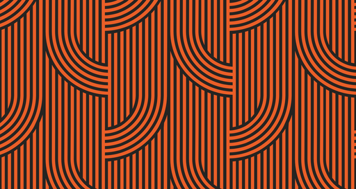 Papier peint géométrique Rayures Noires et Oranges