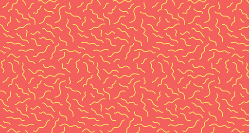 Papier peint abstrait Vaguelettes jaunes sur corail