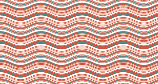 Papier peint vagues rétro Motifs ondulés orange et bleu