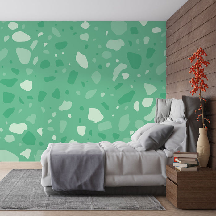 Papier peint terrazzo vert | Design moderne et frais