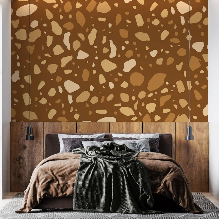 Papier peint terrazzo marron | Style moderne et chaleureux