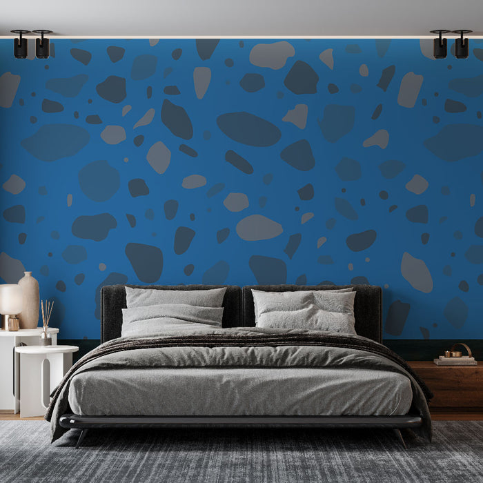 Papier peint terrazzo bleu | Design moderne et élégant